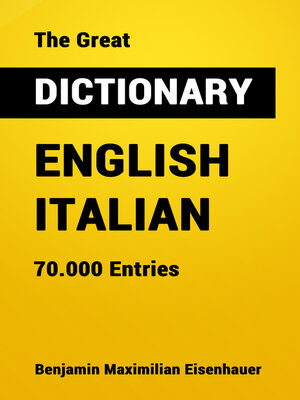 cover image of The Great Dictionary English--Italian